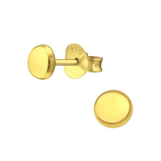 Joy|S - Zilveren petit rond oorbellen 4 mm oorknopjes - goudplating