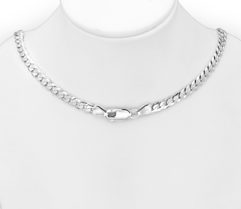 Joy|S - Zilveren massieve ketting - curb cuban / gourmet schakel - 5 mm breedte - lengte 55 cm