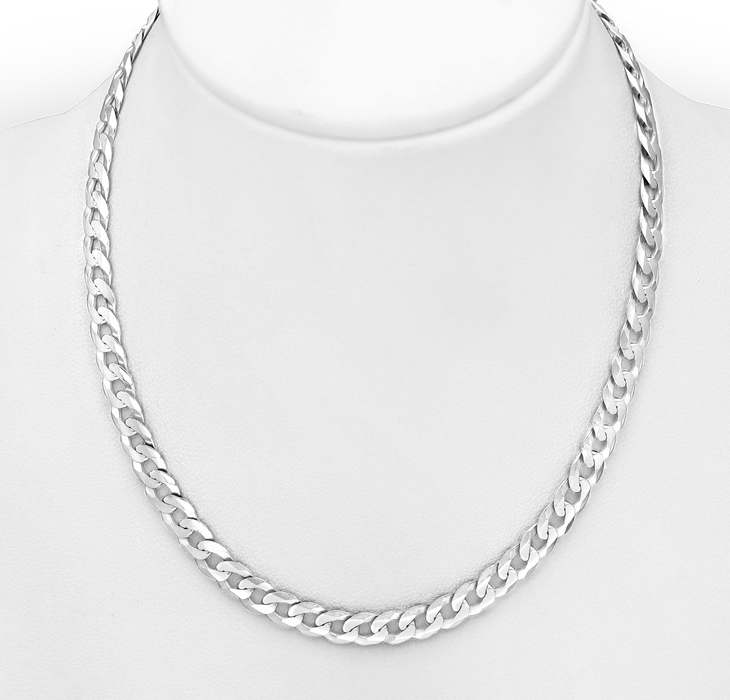 Joy|S - Zilveren massieve ketting - curb cuban / gourmet schakel - 5 mm breedte - lengte 55 cm