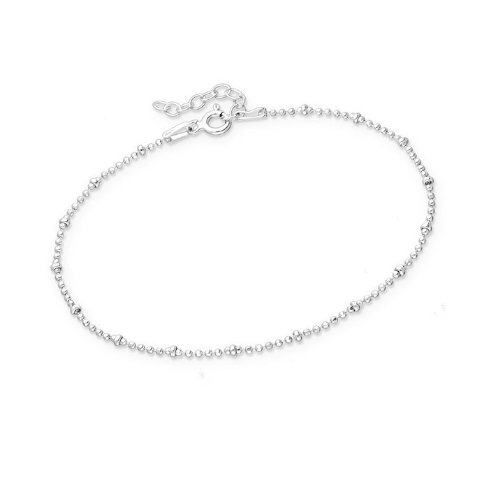 Joy|S - Zilveren armband - bolletjes schakel - karabijn sluiting - 17.5 cm + 2.5 cm extension