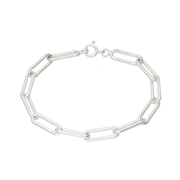 Joy|S - Zilveren armband - paperclip schakel - 18.75 cm / 6 mm - massief - karabijn sluiting