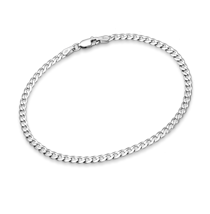 Joy|S - Zilveren armband - gourmet schakel - gehodineerd / rhodium - 18.75 cm / 3.5 mm - massief gourmette curb cuban