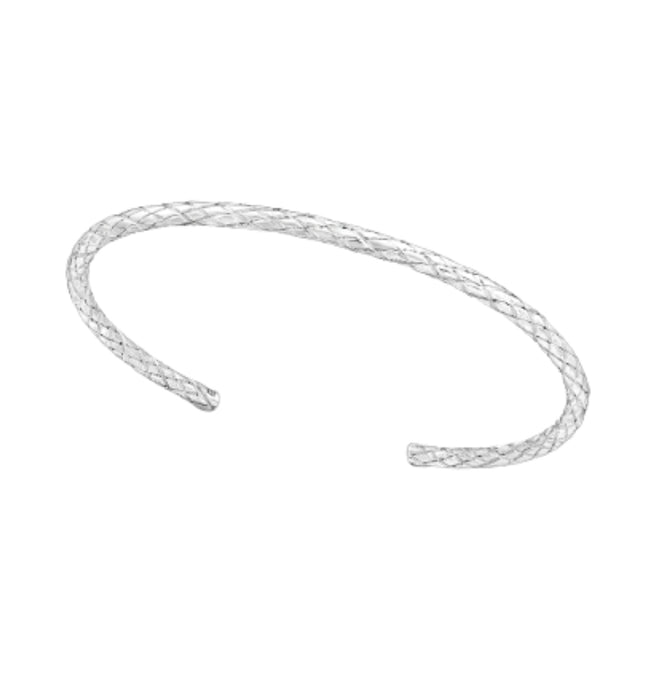 Joy|S - Zilveren armband - bangle - bewerkt - 60 mm / 3 mm