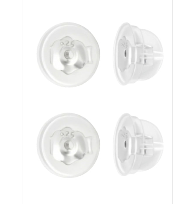 Joy|S - Zilveren vlindersluiting met siliconen bescherming - 4 stuks - sterling zilver 925 - achterkantjes oorbellen