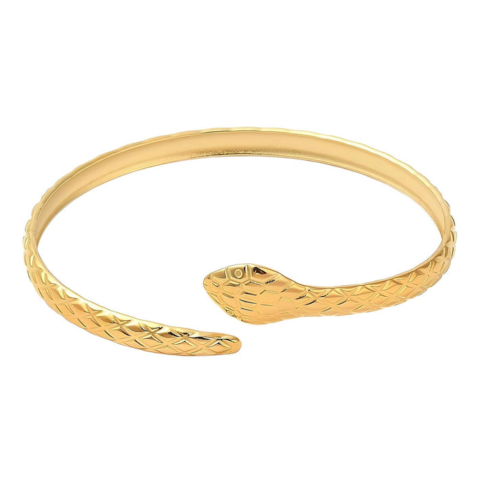 Joy Ibiza - slang bangle armband - waterproof - 57 mm / 5 mm - bohemian style - stainless steel - ip/pvd goldplated - hypoallergeen - geen verkleuring incl garantie - t26