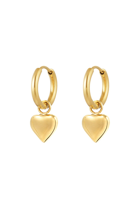 Joy Ibiza - hartje oorbellen - hartje bedel oorringen - klap scharnier sluiting - ear party boho - bohemian style - stainless steel - ip/pvd goldplated