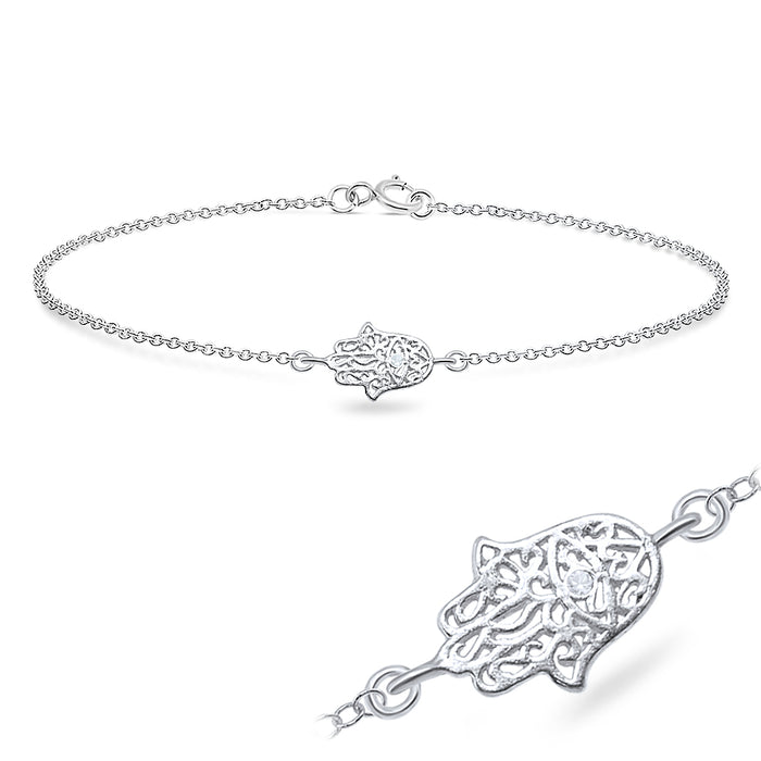 Joy|S - Zilveren Hamsa armband 18 cm