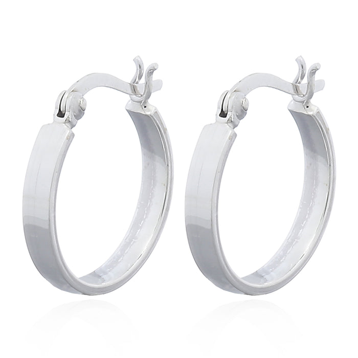 Joy|S -Zilveren oorringen - Franse sluiting - 18 mm / 3 mm - massief