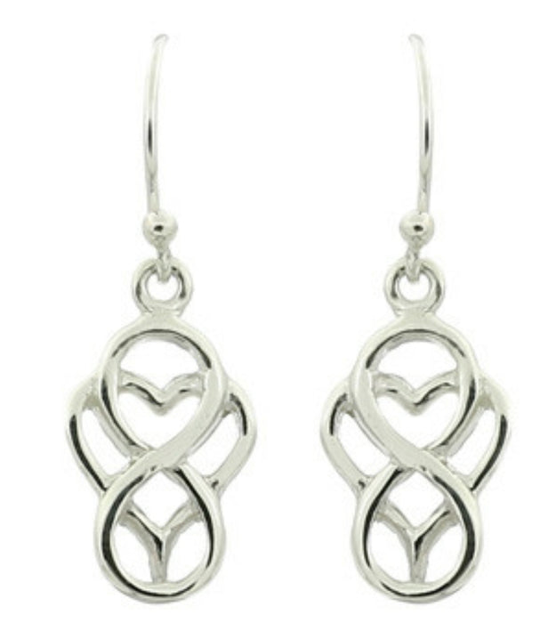 Joy|S - Zilveren infinity hartje oorbellen - everlasting love oorhangers - pl52