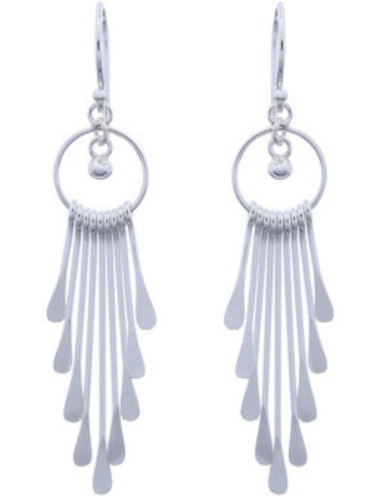 Joy|S - Zilveren fantasie oorbellen - chandeliers oorhangers - pl01