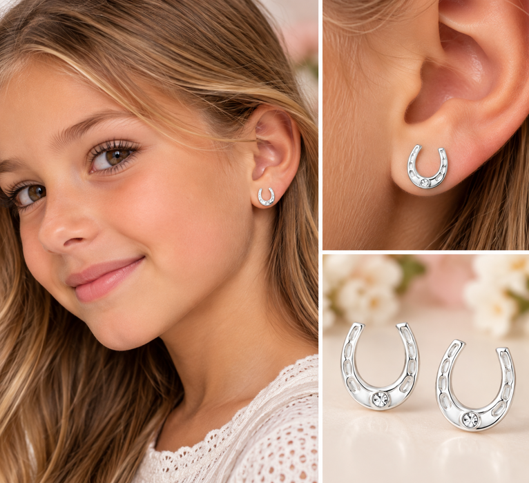 Joy|S - Zilveren hoefijzer oorbellen - 9 x 10 mm - sterling zilver 925 - hoefijzer oorknoppen
