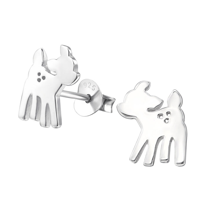 Joy|S - Zilveren hertje oorbellen - 8 x 10 mm - zilver - kinderoorbellen