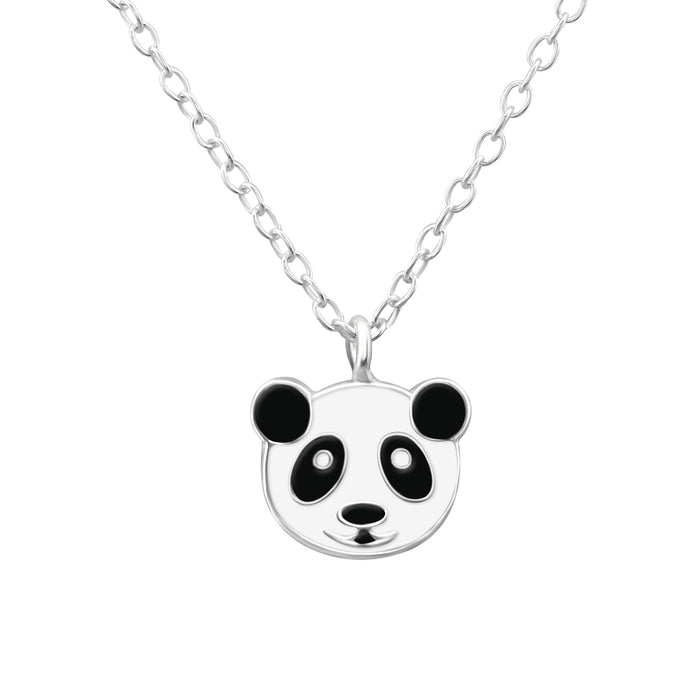 Joy|S - Zilveren panda hanger met ketting - 39 cm