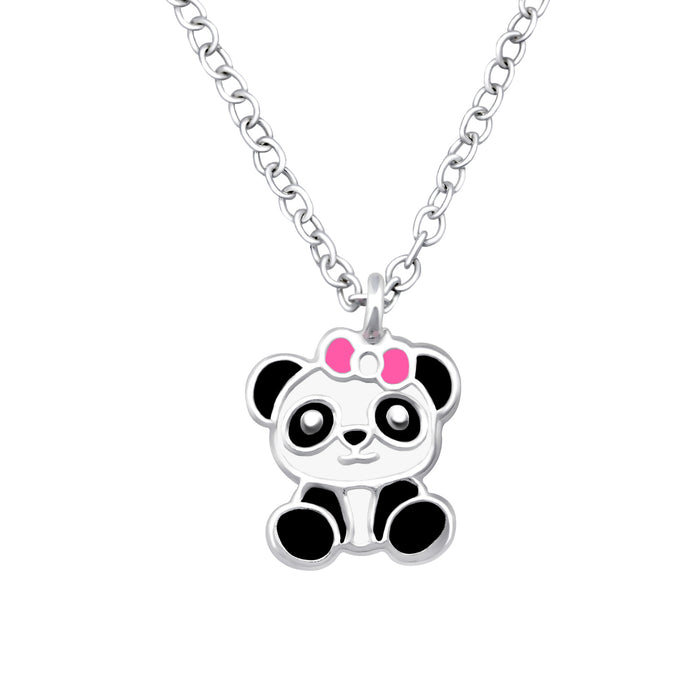 Joy|S - Zilveren panda hanger met ketting - 39 cm + 3 cm extension