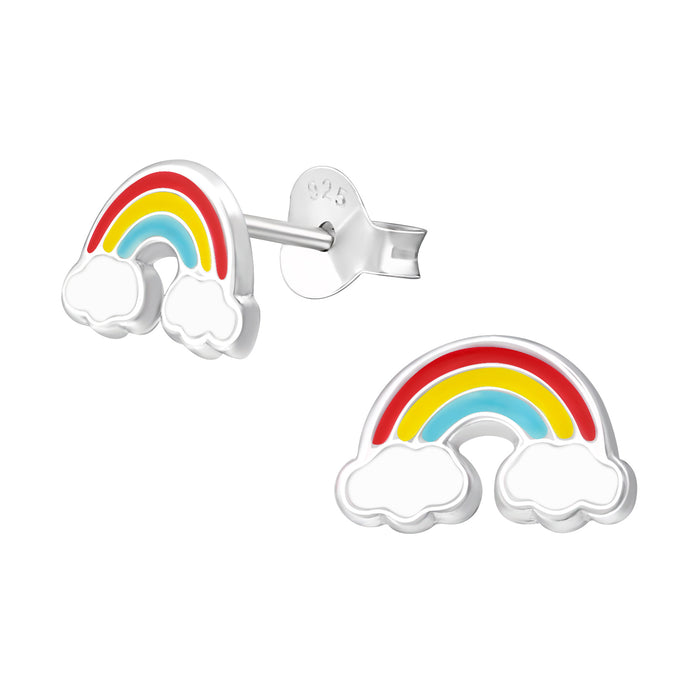 Joy|S - Zilveren regenboog oorbellen - 10 x 6 mm