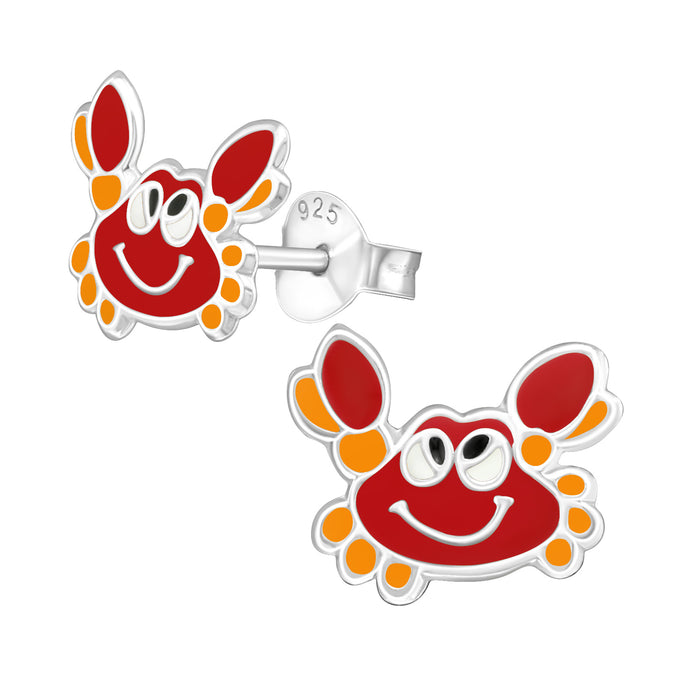 Joy|S - Zilveren krab oorbellen - 11 x 9 mm - kinderoorbellen