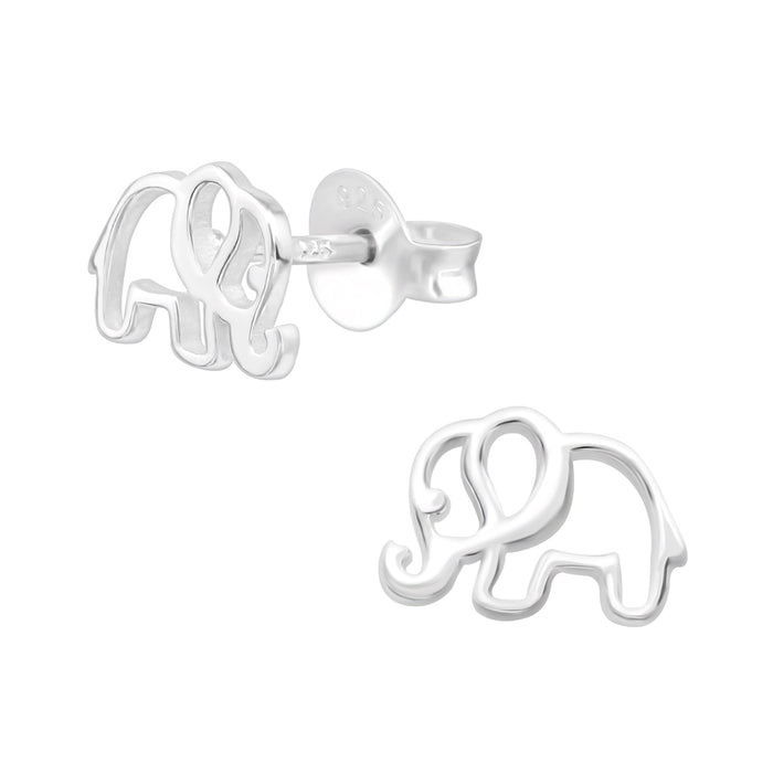 Joy|S - Zilveren olifant oorbellen - 8 x 6 mm
