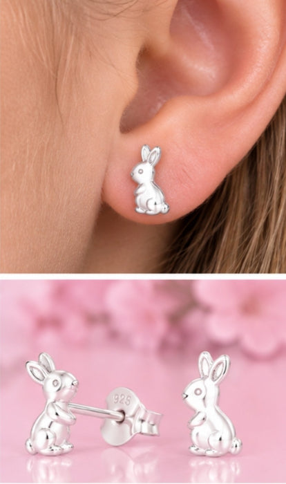 Joy|S - Zilveren konijn oorbellen - 5 x 8 mm - massief - sterling zilver 925