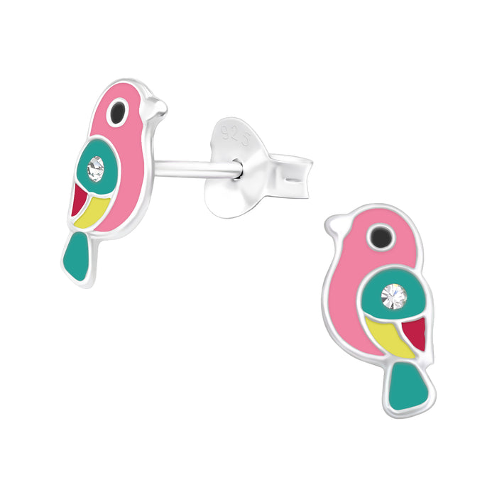 Joy|S - Zilveren vogel oorbellen - 5 x 10 mm