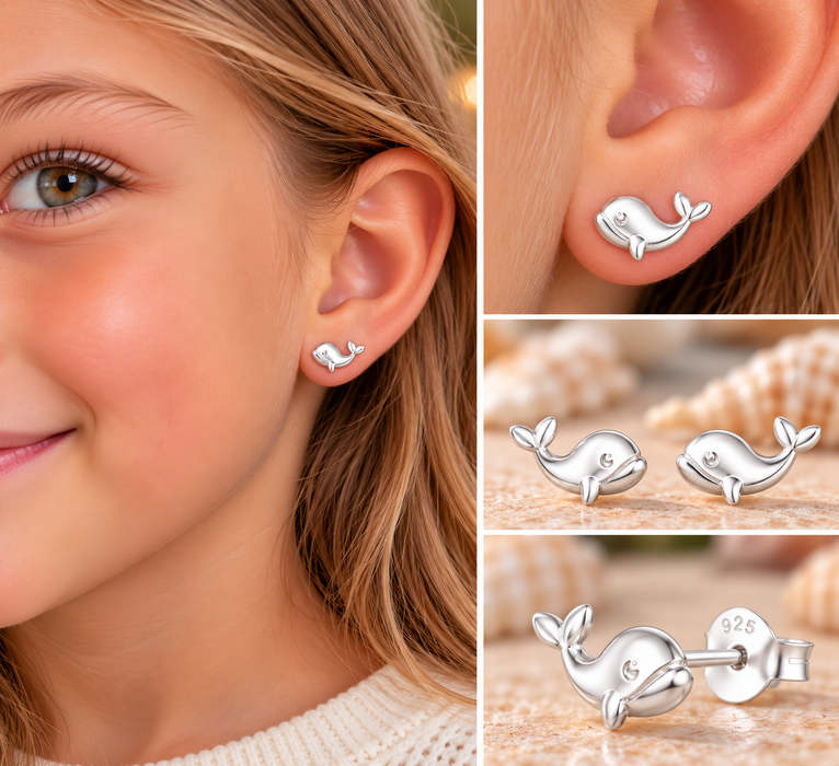Joy|S - Zilveren dolfijn oorbellen - 9 x 5 mm - sterling zilver 925 - kinderoorbellen