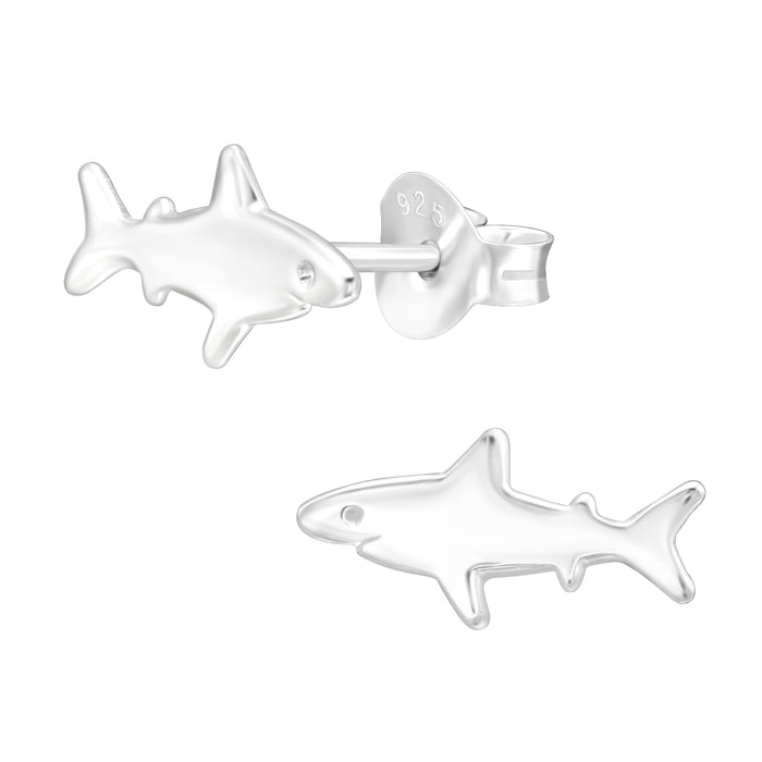 Joy|S - Zilveren haai oorbellen - egaal - 12 x 6 mm