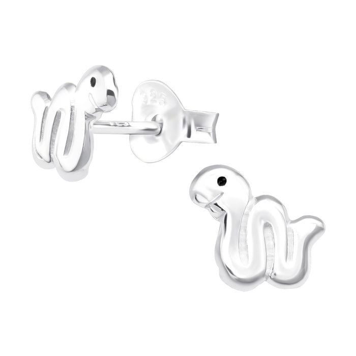 Joy|S - Zilveren slang oorbellen - 7 mm - kinderoorbellen