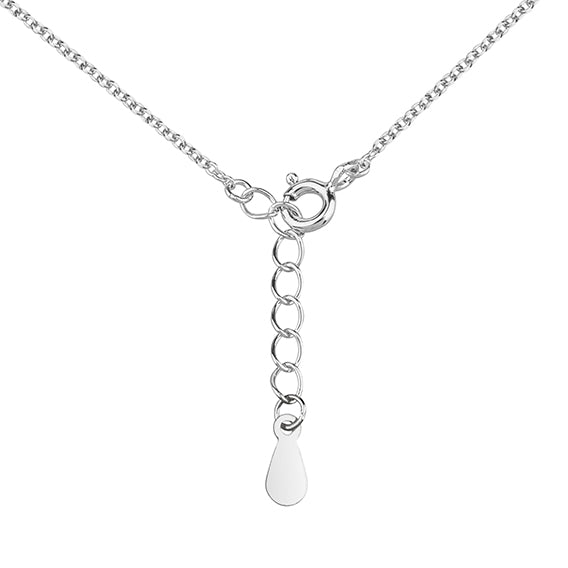 Joy|S - Zilveren globe hanger met ketting - rhodium - wereldbol - 42 tot 45 cm