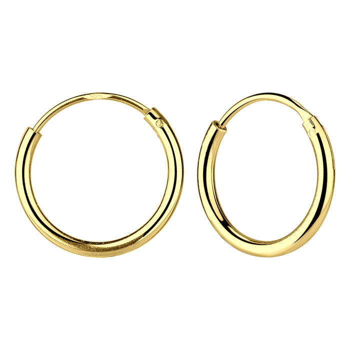 Joy|S - Zilveren oorringen 18 mm - 2.2 mm dikte - gold plated / goudplating