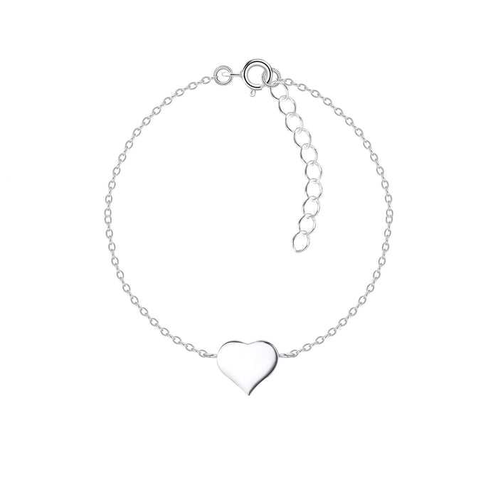 Joy|S - Zilveren hartje armband - egaal gepolijst - t97