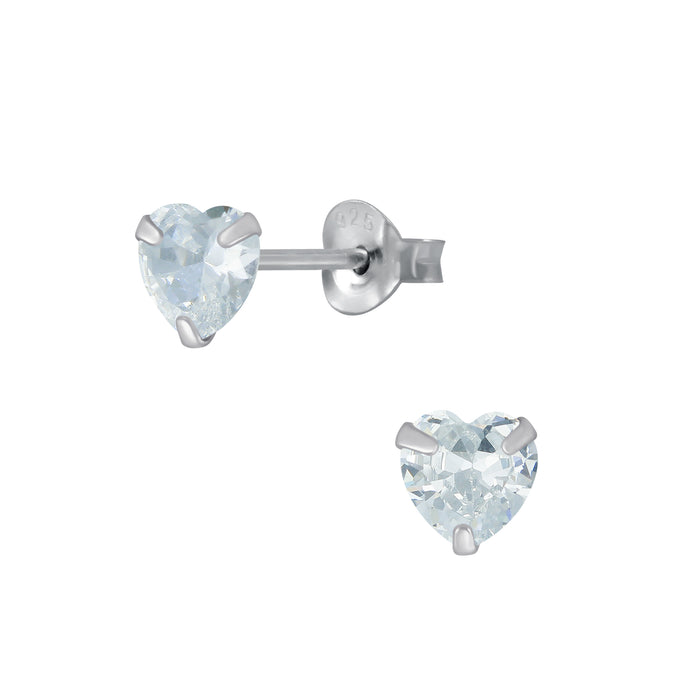 Joy|S - Zilveren hartje oorbellen - 5 mm zirkonia