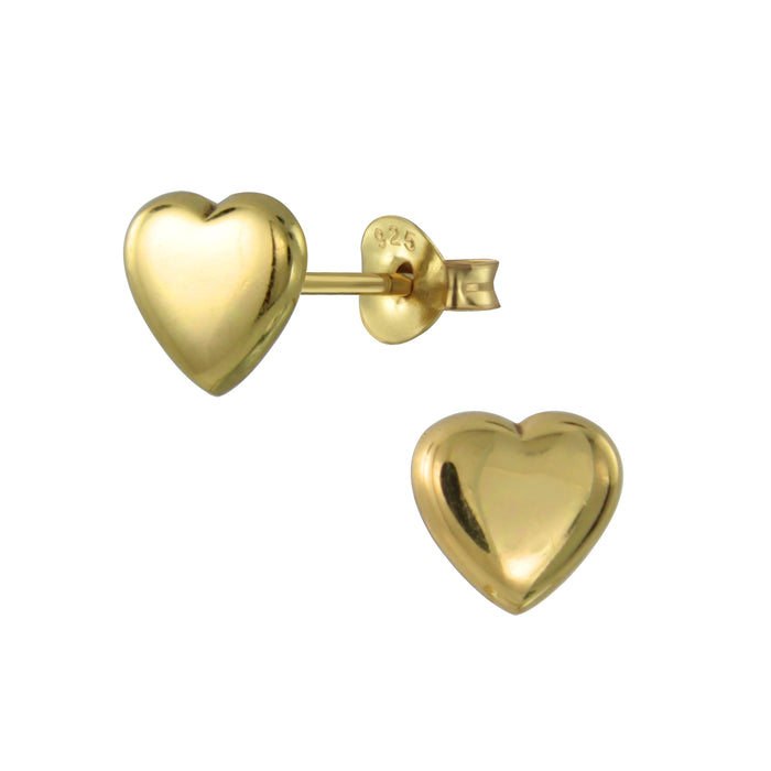 Joy|S - Zilveren hartje oorbellen - 7 mm - goudplating