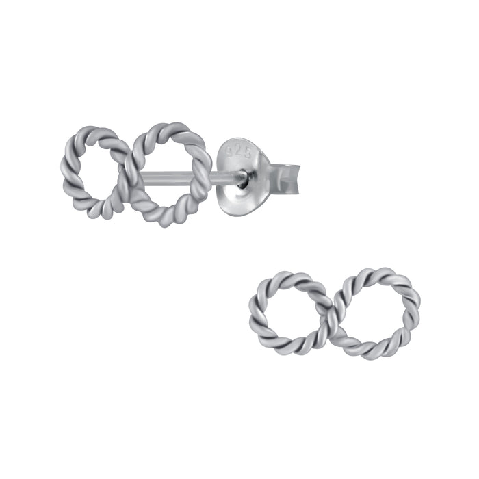 Joy|S - Zilveren infinity oorbellen - rope twisted - 10 x 5 mm