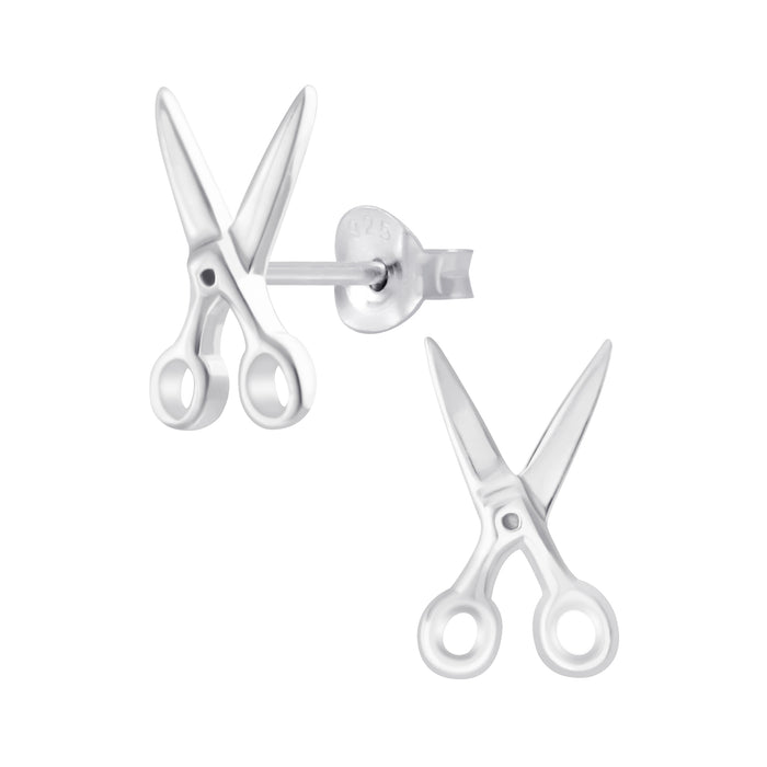 Joy|S - Zilveren kappersschaar oorbellen massief 8 x 13 mm schaar