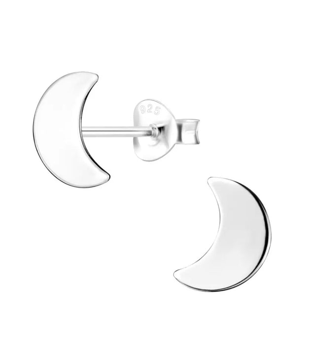 Joy|S - Zilveren maan oorbellen - 8 x 10 mm - gepolijst