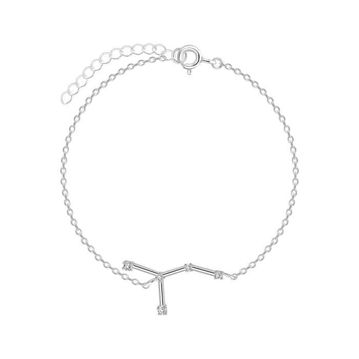 Joy|S - Zilveren sterrenbeeld armband Cancer Kreeft met zirkonia