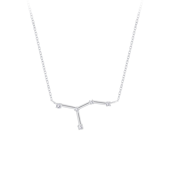 Joy|S - Zilveren sterrenbeeld ketting Cancer Kreeft met zirkonia
