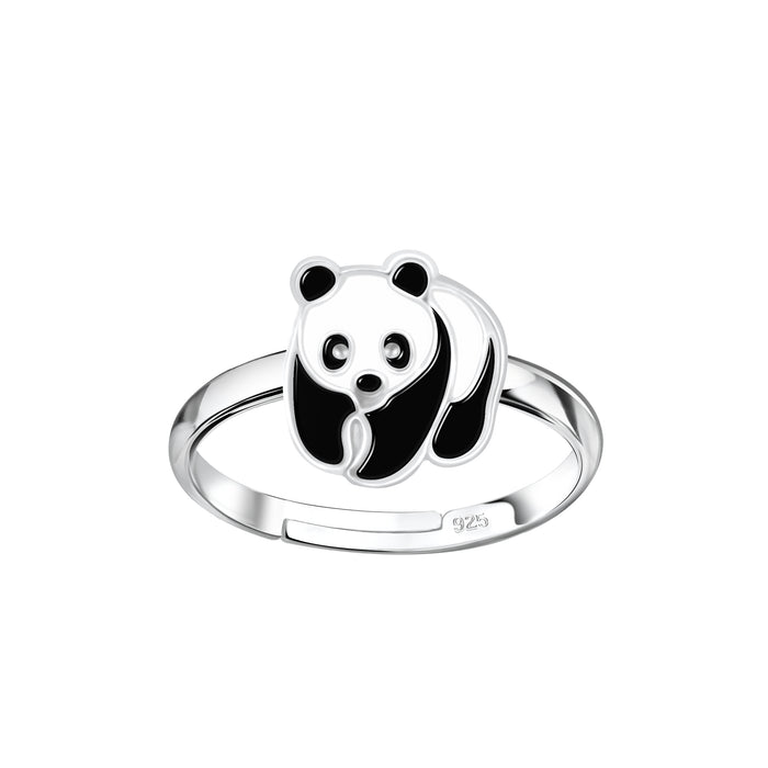Joy|S - Zilveren Panda ring verstelbaar - pandabeer