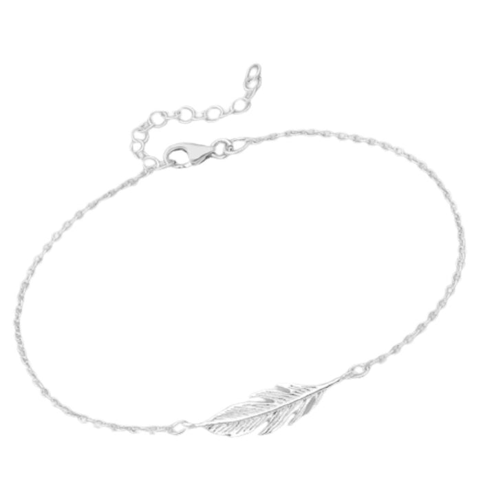 Joy|S - Zilveren armband - veer (23 x 6 mm) - lobster sluiting - 16.5 cm + 2.25 cm extension